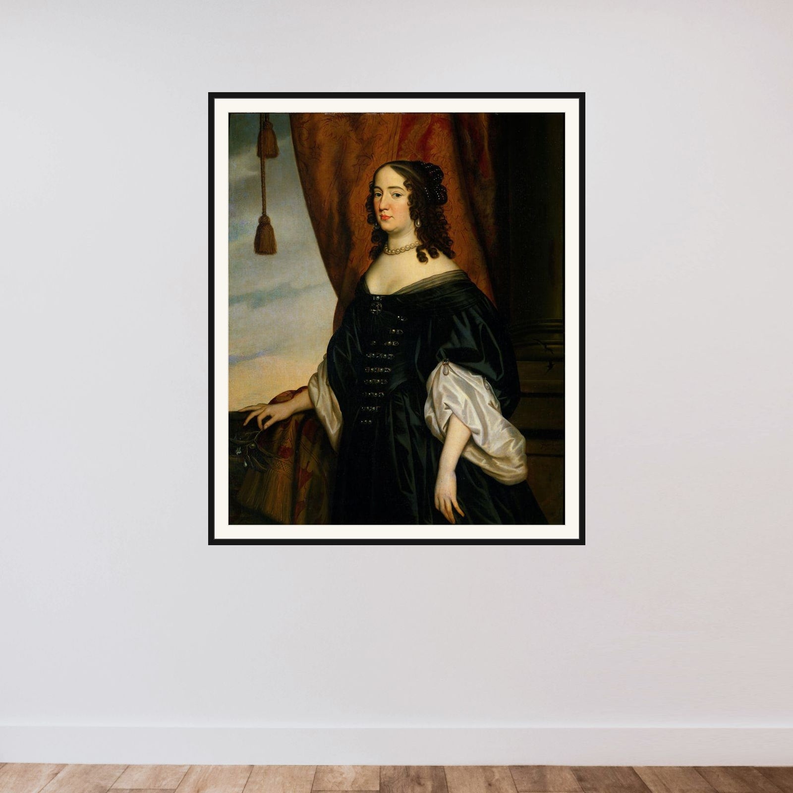 Portrait of Amalia van Solms (1602-75), Wife of Prince Frederik Hendrik framed — shown to scale