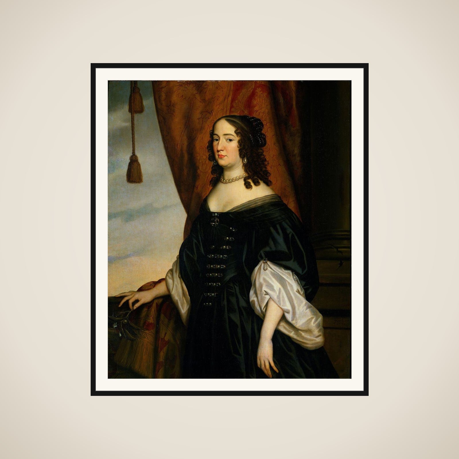 Portrait of Amalia van Solms (1602-75), Wife of Prince Frederik Hendrik framed