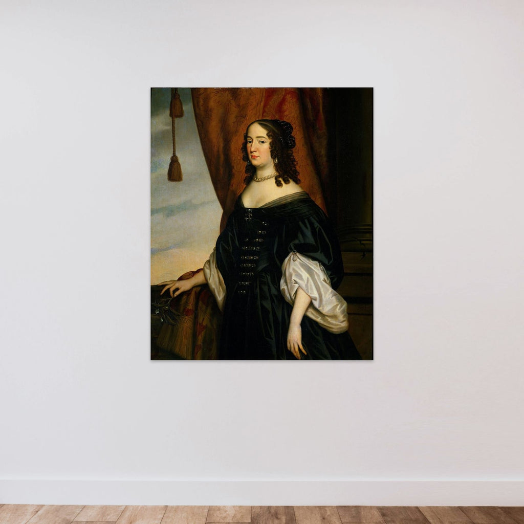 Portrait of Amalia van Solms (1602-75), Wife of Prince Frederik Hendrik unframed — shown to scale