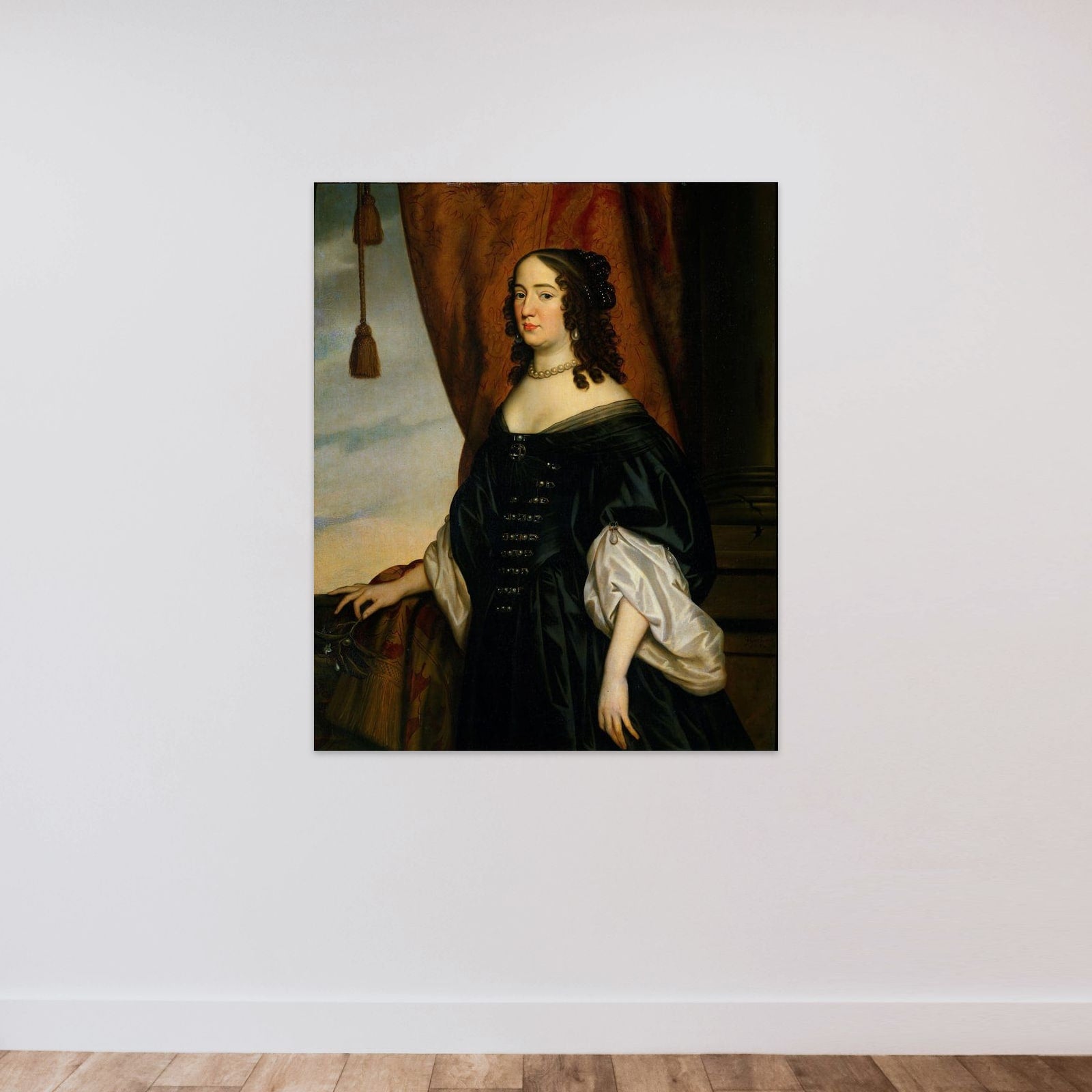 Portrait of Amalia van Solms (1602-75), Wife of Prince Frederik Hendrik unframed — shown to scale