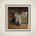 A Maid with a Child in a Pantry framed