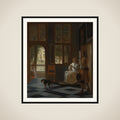 Man Handing a Letter to a Woman in the Entrance Hall of a House framed