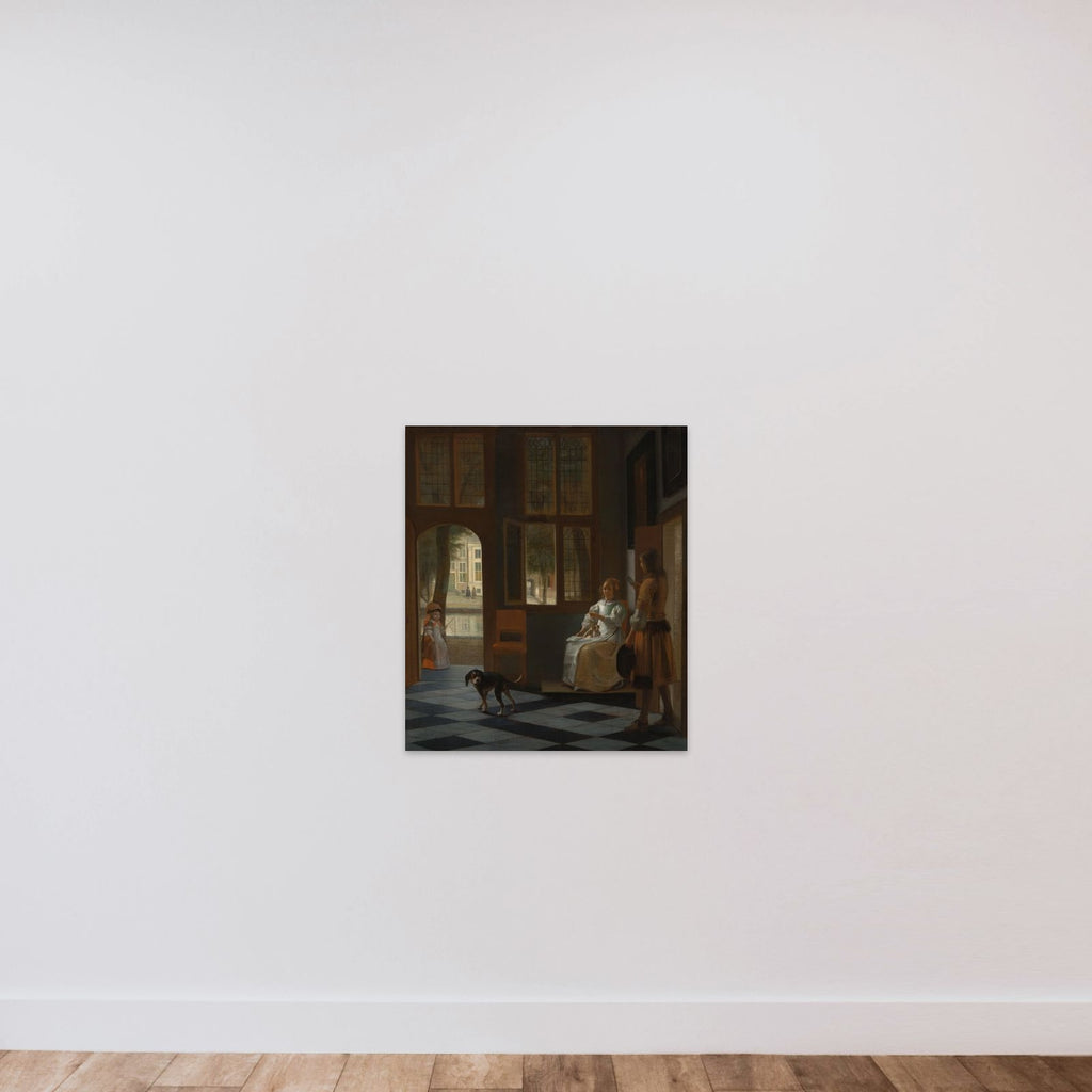 Man Handing a Letter to a Woman in the Entrance Hall of a House unframed — shown to scale