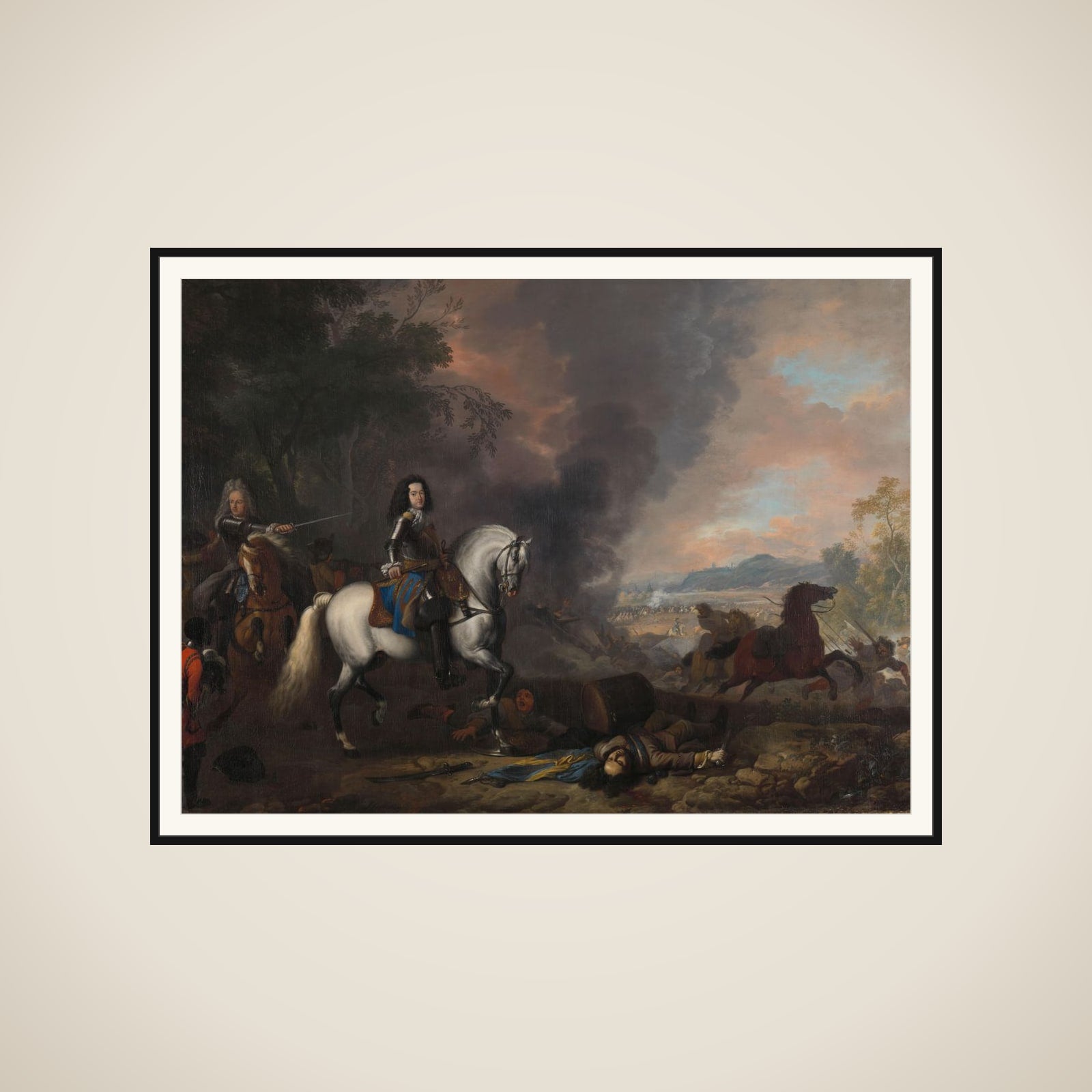 Hendrik Casimir II (1657-96), Prince of Nassau-Dietz, as Commanding Officer at a Battle framed