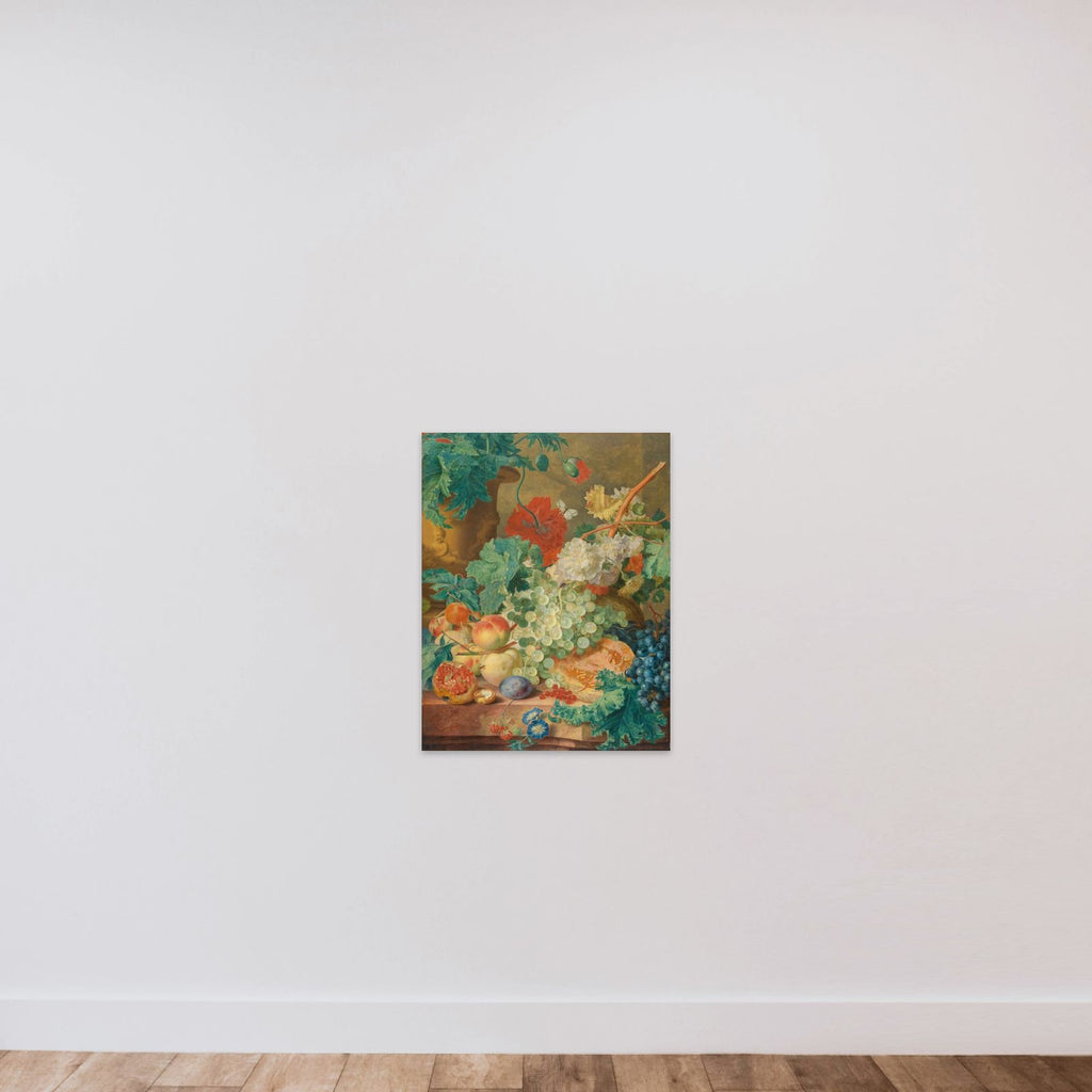 Still Life with Flowers and Fruit unframed — shown to scale