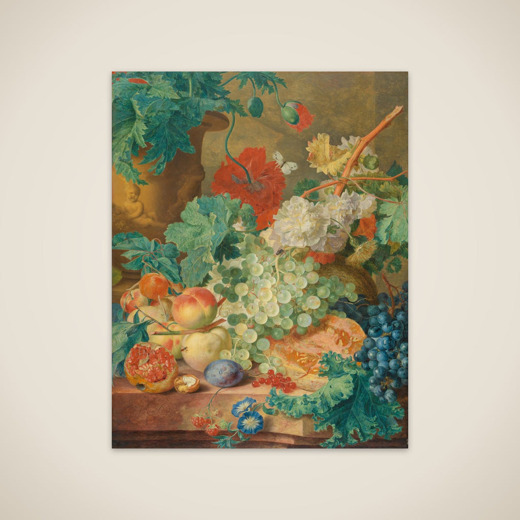 Still Life with Flowers and Fruit unframed print