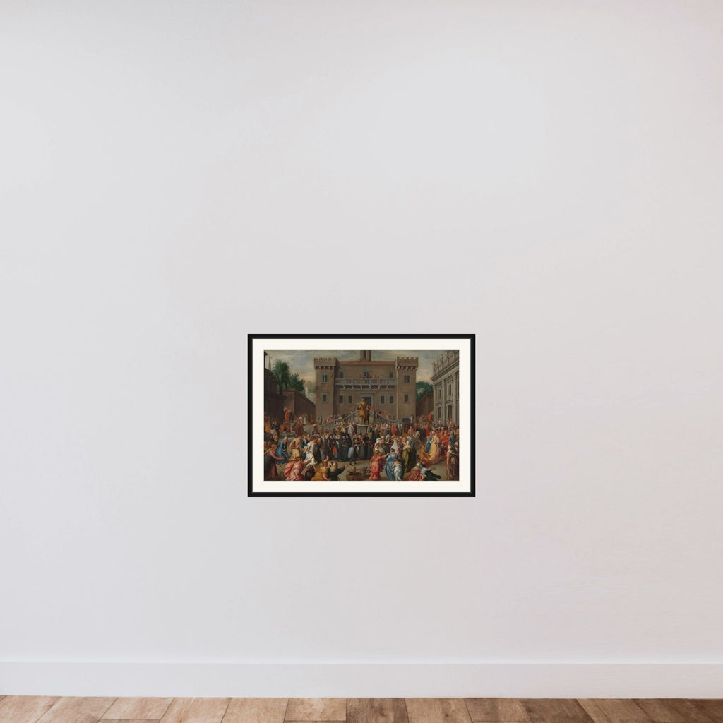 The Rising of the Women of Rome on the Capitol on Account of Papirius framed — shown to scale