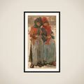 Two Young Women in the Snow framed