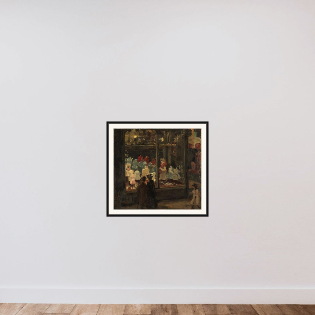 A Shop Window framed — shown to scale