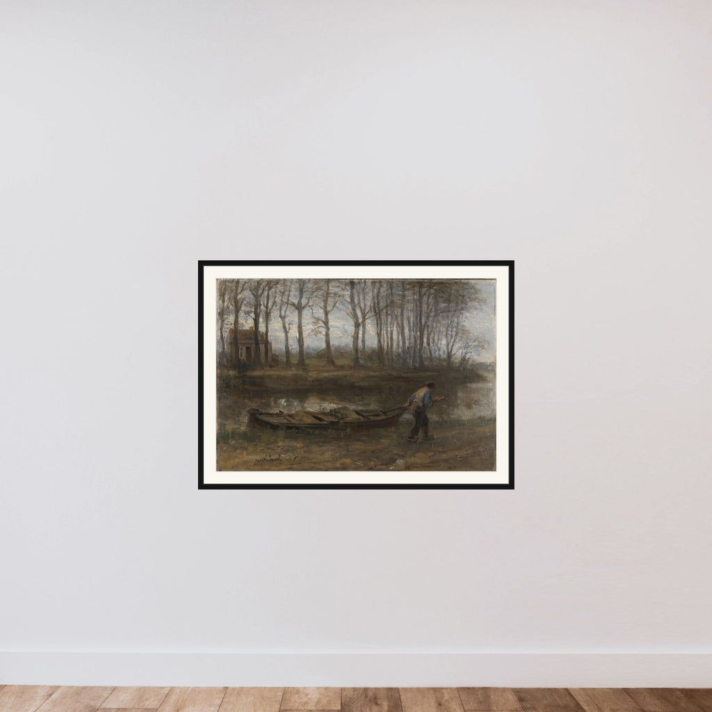 The Sand Bargeman framed — shown to scale
