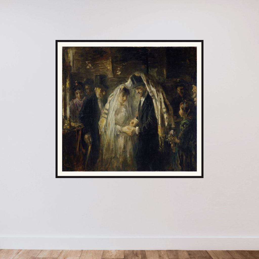 Jewish Wedding, Thought to be the Wedding of the Artist's Daughter Mathilde and G.D. Cohen Tervaert, 1903 framed — shown to scale