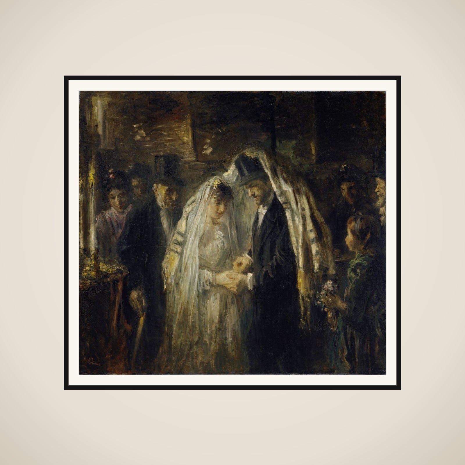 Jewish Wedding, Thought to be the Wedding of the Artist's Daughter Mathilde and G.D. Cohen Tervaert, 1903 framed