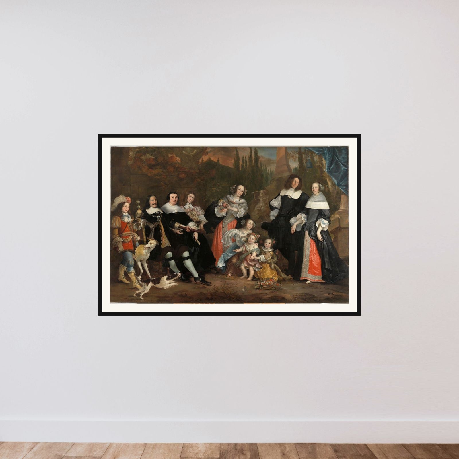 Michiel Adriaenszoon de Ruyter and his Family framed — shown to scale