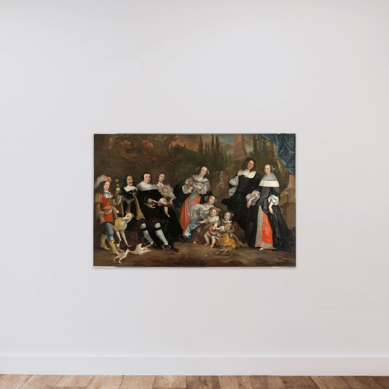 Michiel Adriaenszoon de Ruyter and his Family unframed — shown to scale