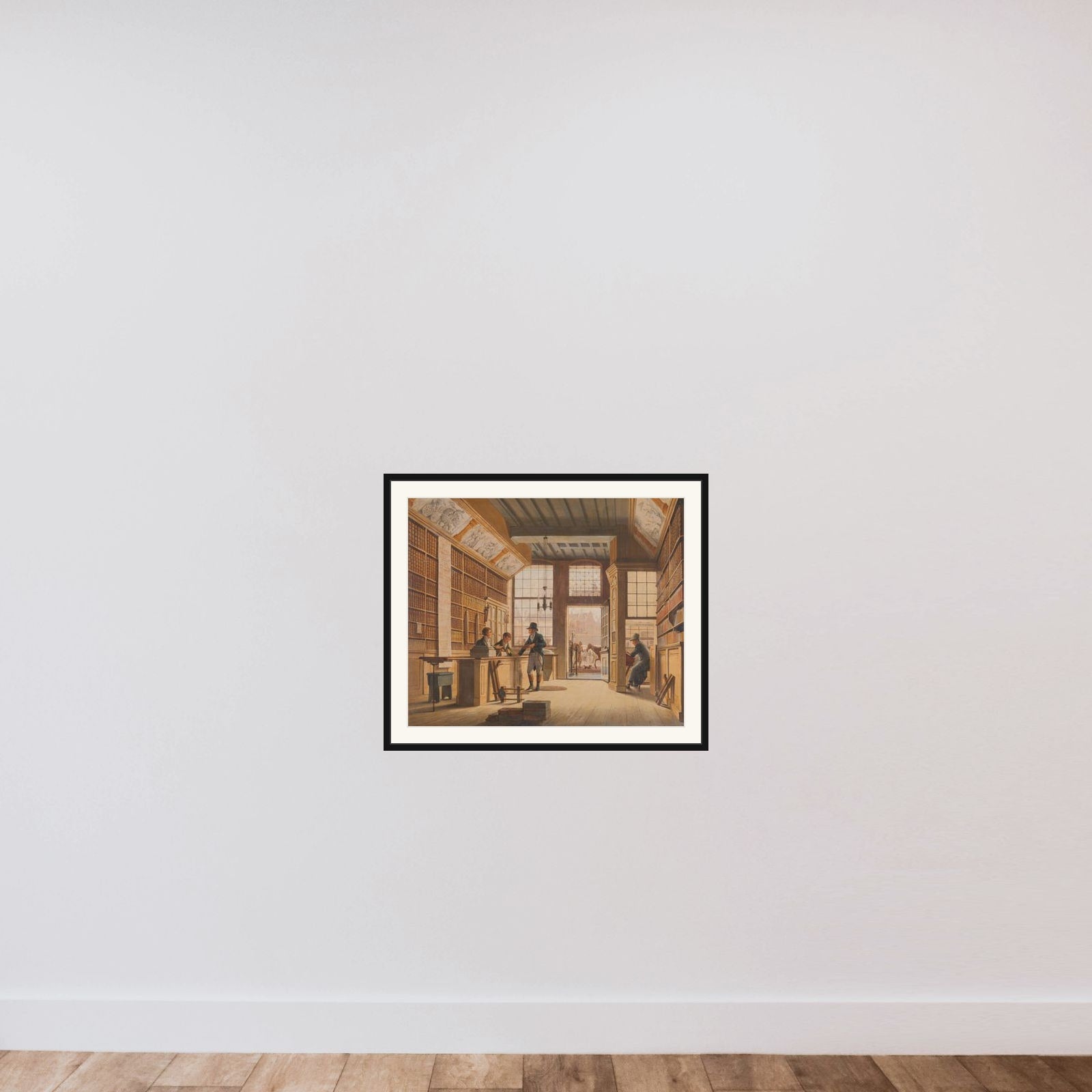 The Shop of the Bookdealer Pieter Meijer Warnars on the Vijgendam in Amsterdam framed — shown to scale