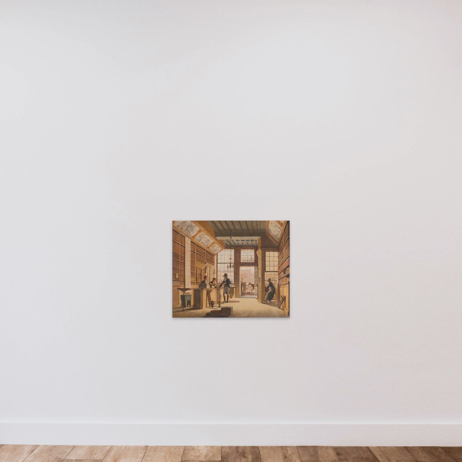 The Shop of the Bookdealer Pieter Meijer Warnars on the Vijgendam in Amsterdam unframed — shown to scale