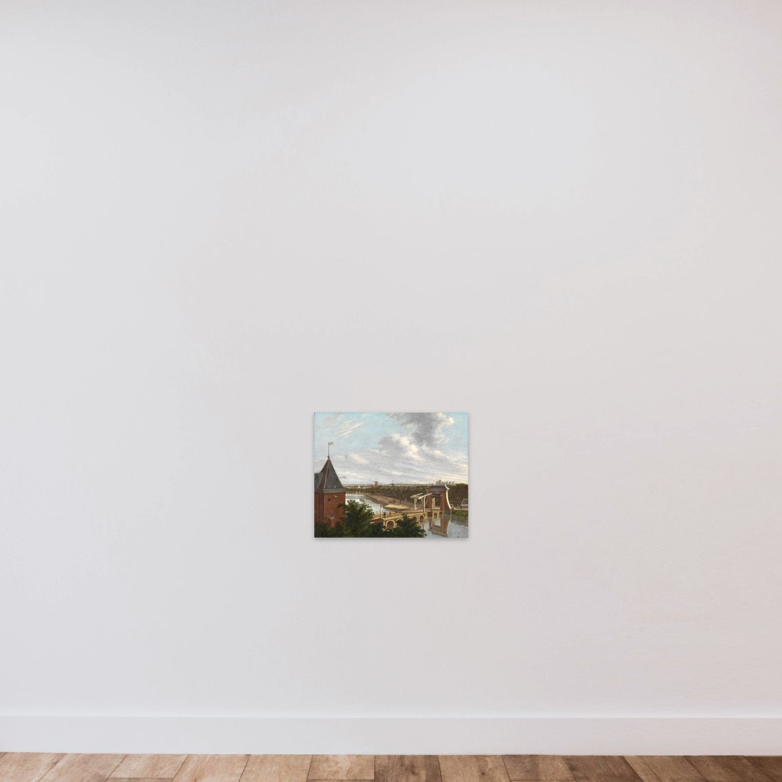 The Outer Moat of Amsterdam, with the Leidse Poort, seen from the Town Theatre unframed — shown to scale