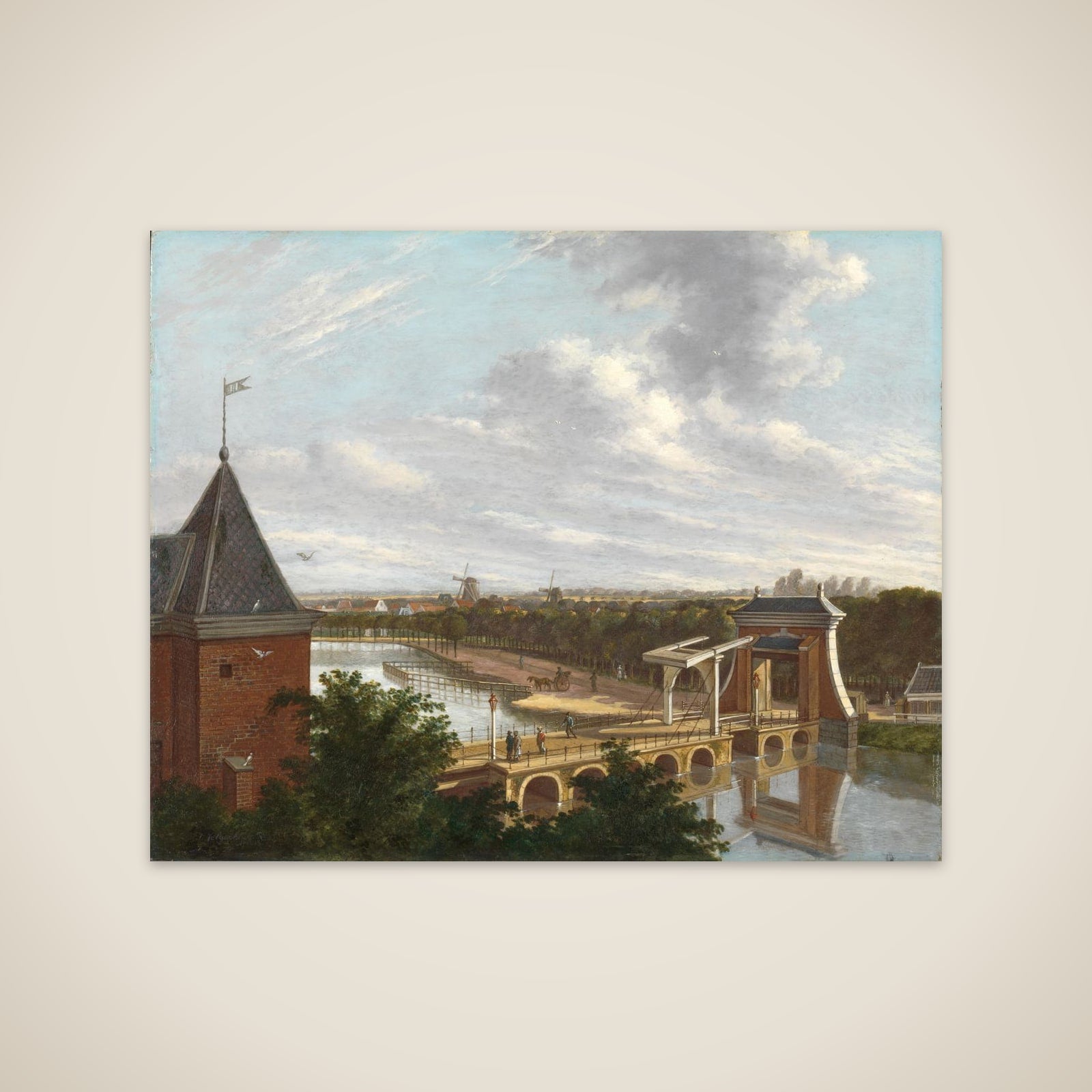 The Outer Moat of Amsterdam, with the Leidse Poort, seen from the Town Theatre unframed print