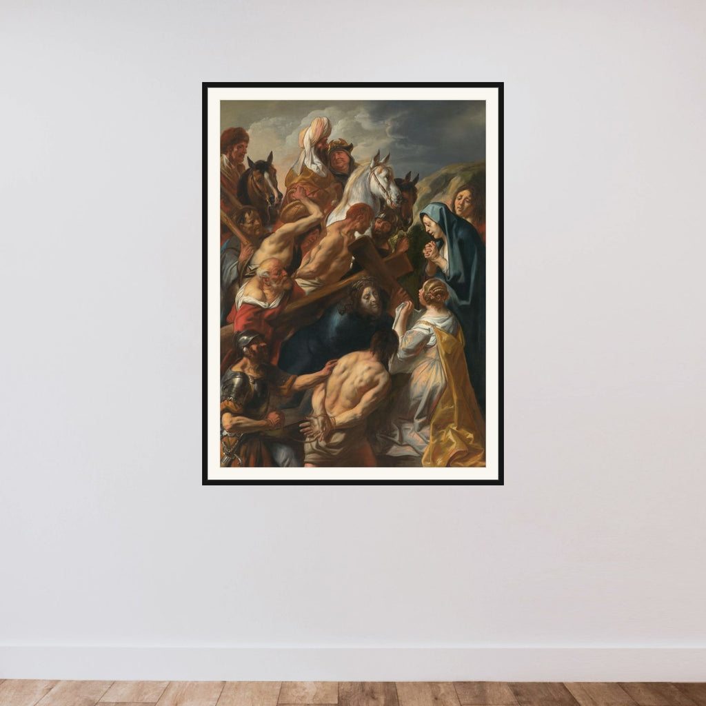 Christ on the Way to Calvary framed — shown to scale