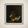 Still Life with a Silver Jug and a Porcelain Bowl framed