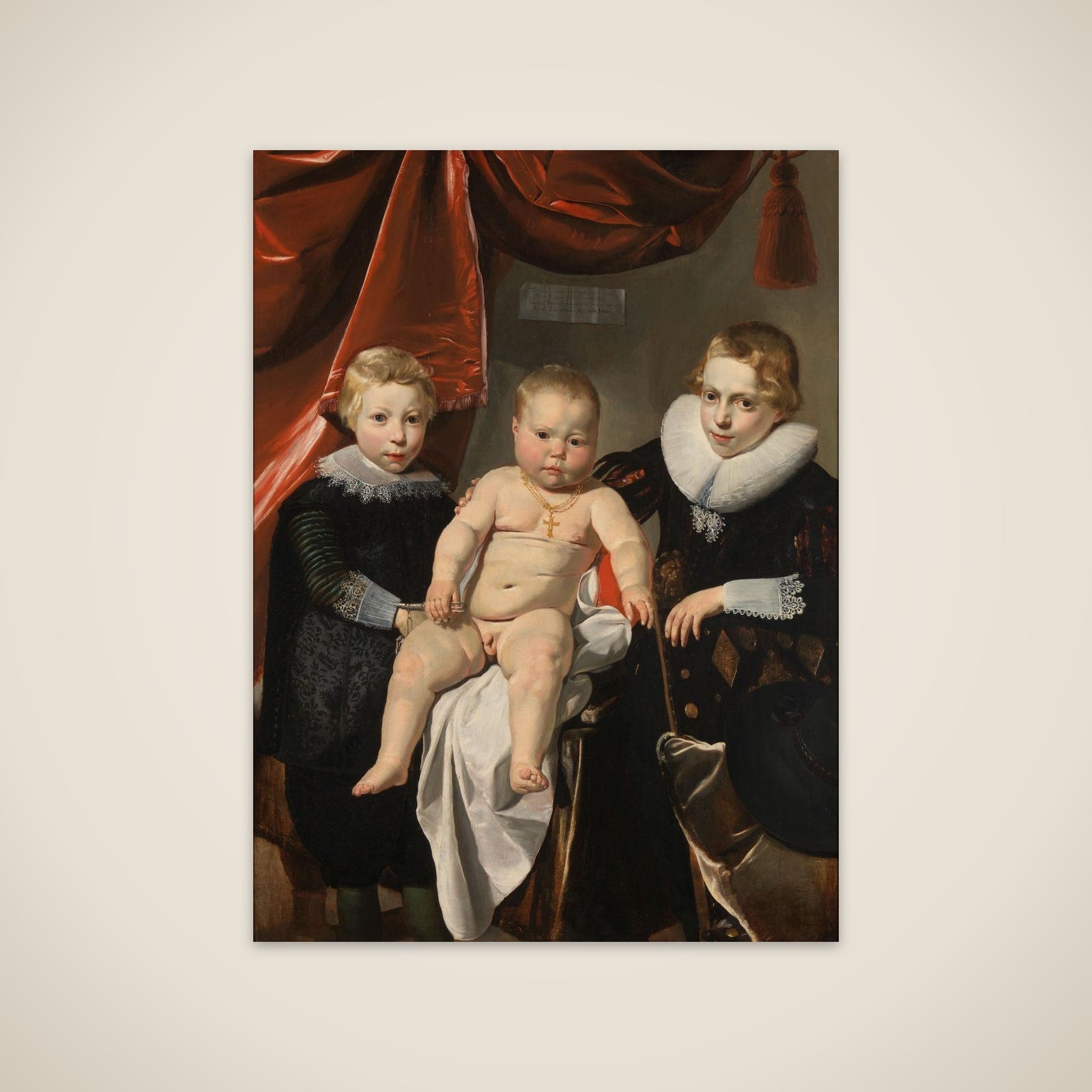 Group Portrait of Three Brothers, named Hendrick, Johannes and Simon unframed print