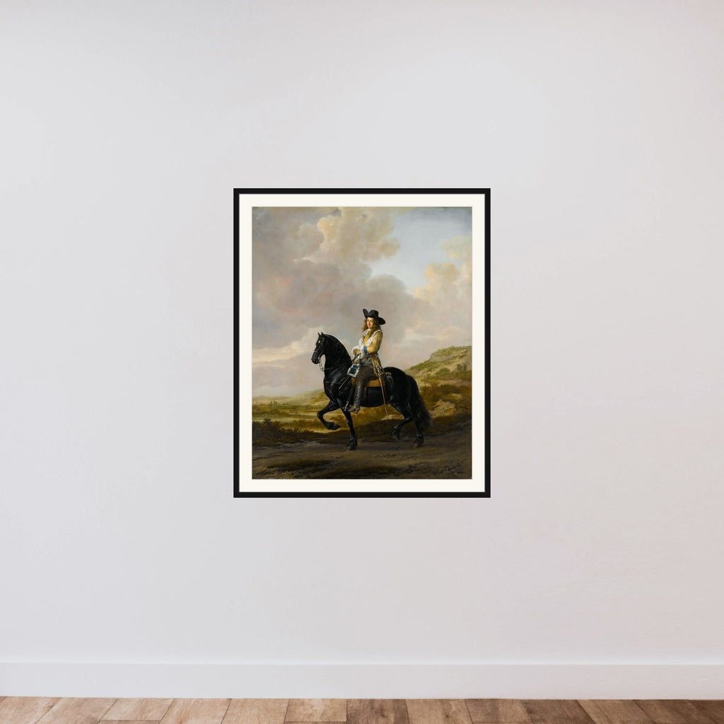 Portrait of Pieter Schout (1640-69) framed — shown to scale