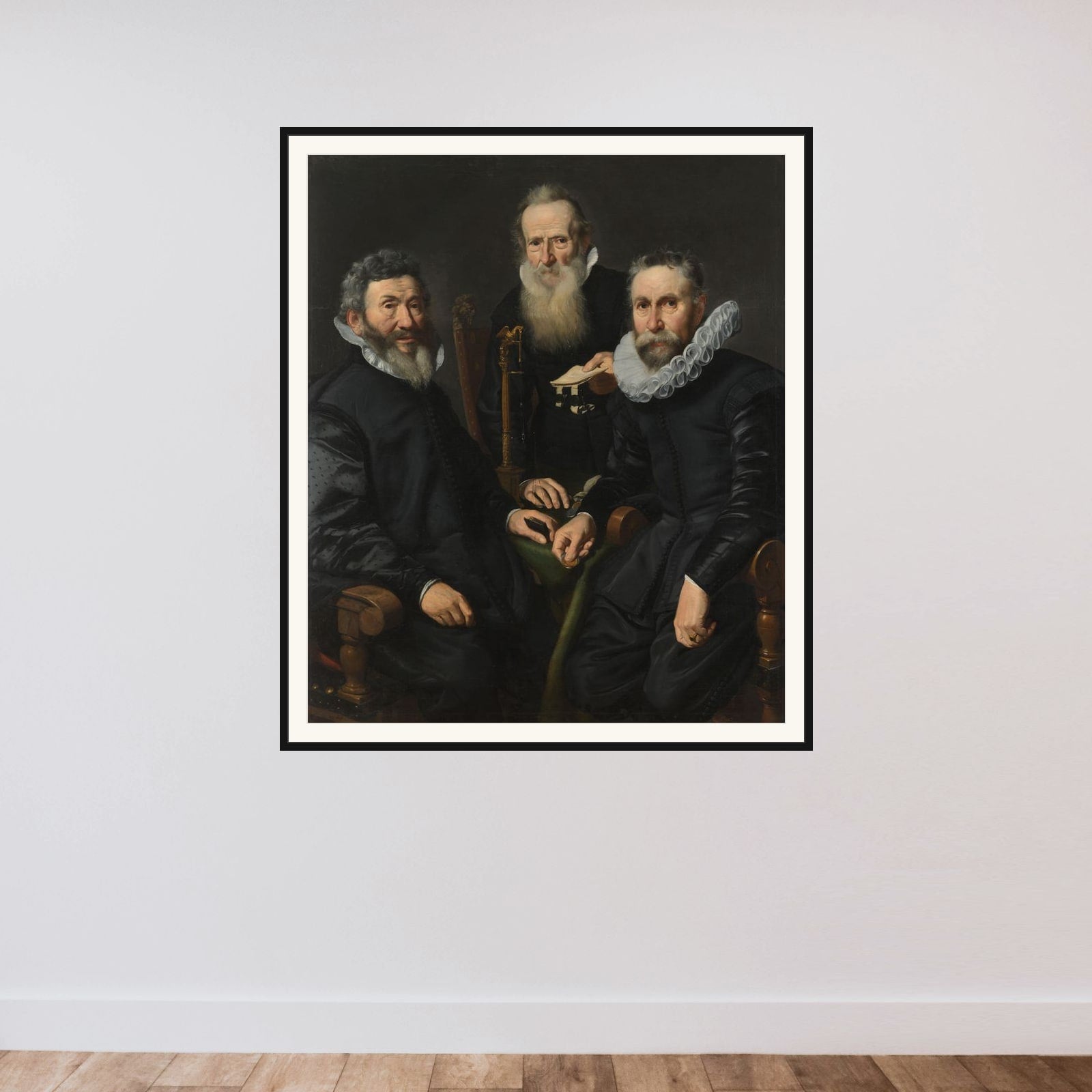 Group Portrait of an Unidentified Board of Governors framed — shown to scale