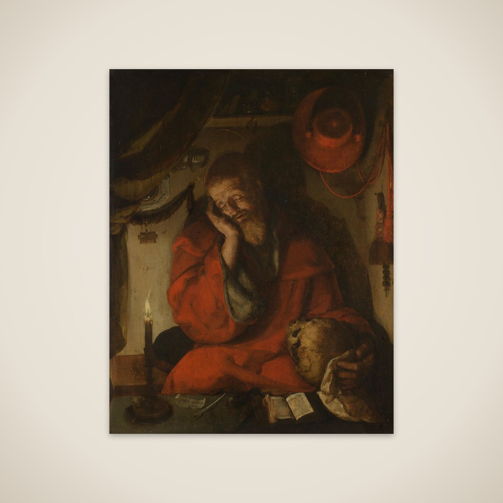 Saint Jerome in his Study by Candlelight unframed print