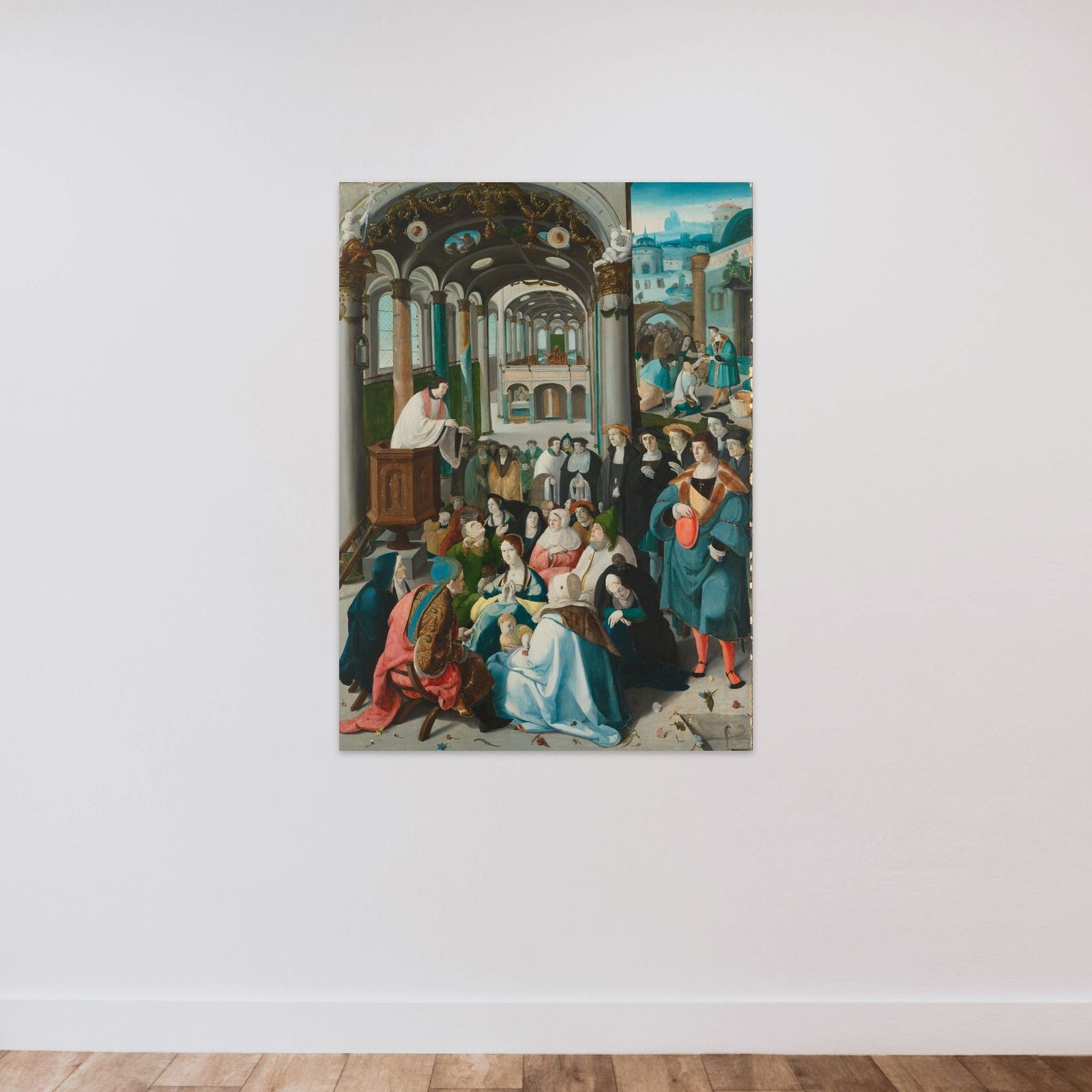 The Calling of Saint Anthony unframed — shown to scale