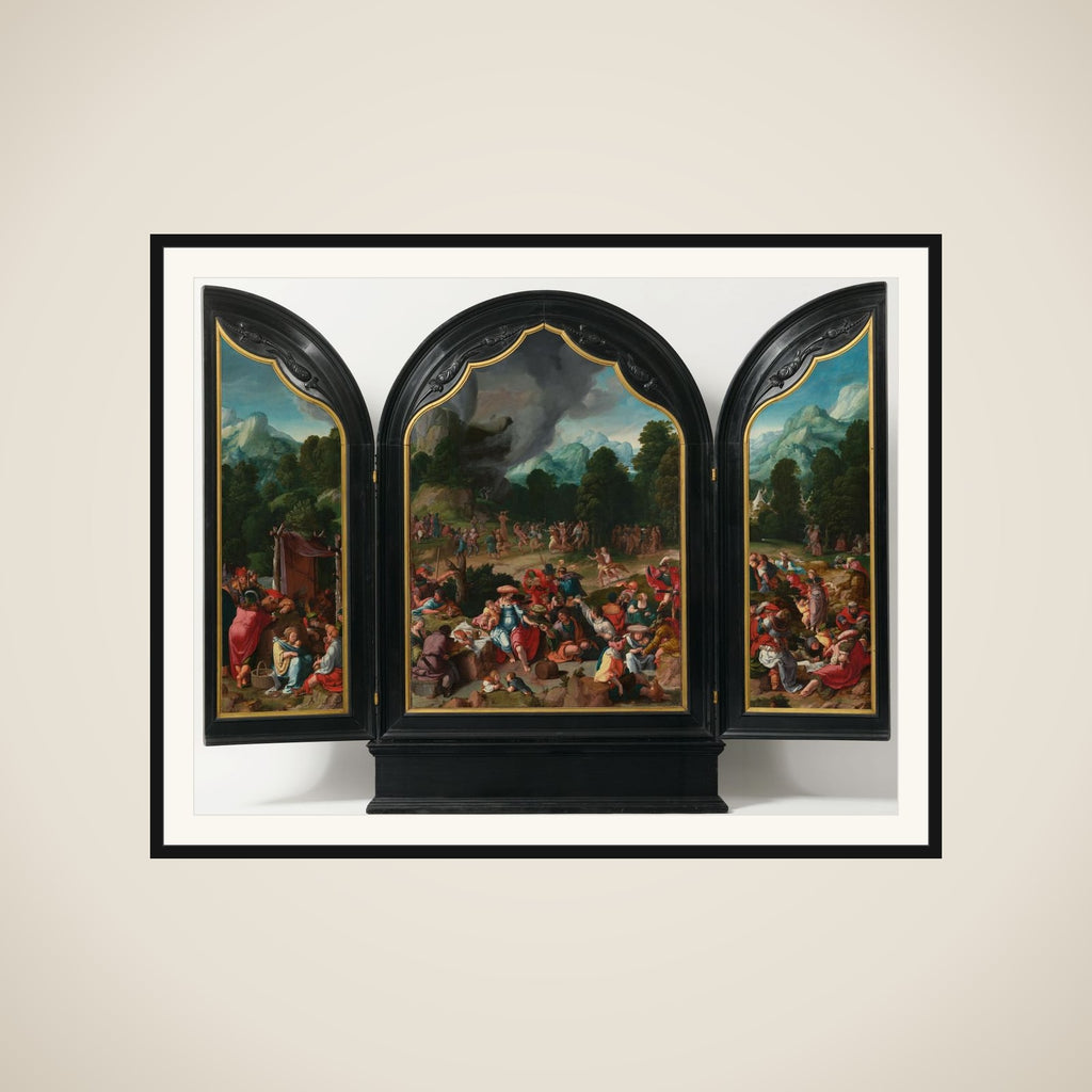 Triptych with the Adoration of the Golden Calf framed