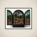 Triptych with the Adoration of the Golden Calf framed