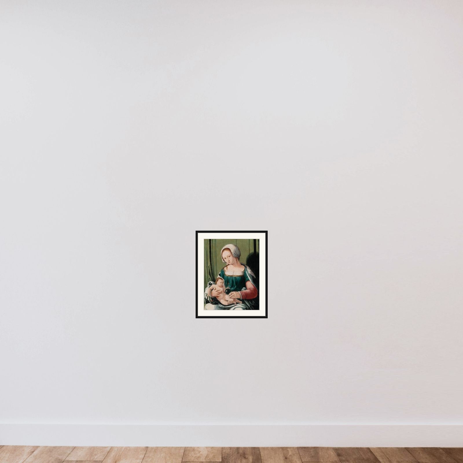Madonna and Child framed — shown to scale
