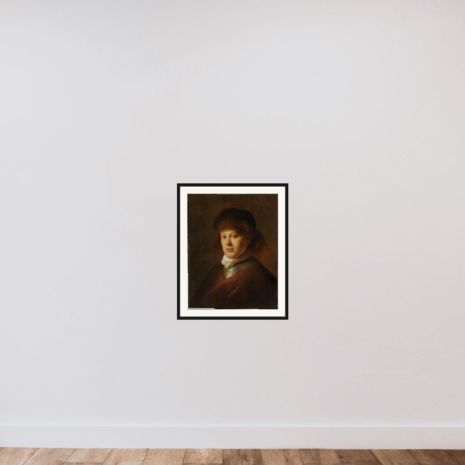 Portrait of Rembrandt van Rijn framed — shown to scale