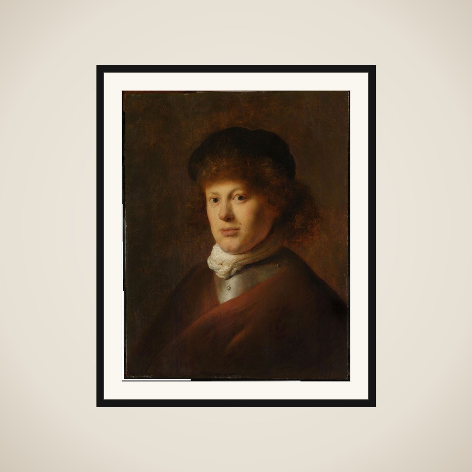 Portrait of Rembrandt van Rijn framed