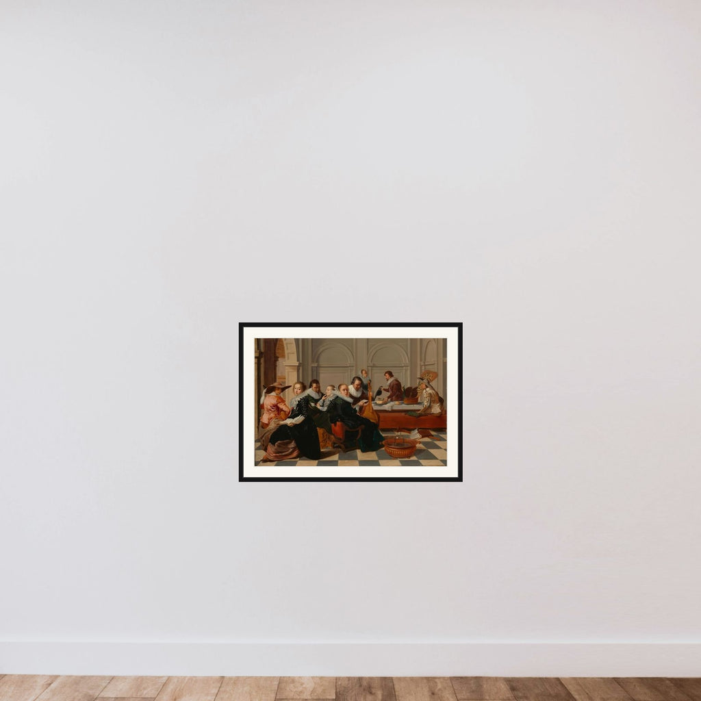 The Musical Gathering framed — shown to scale