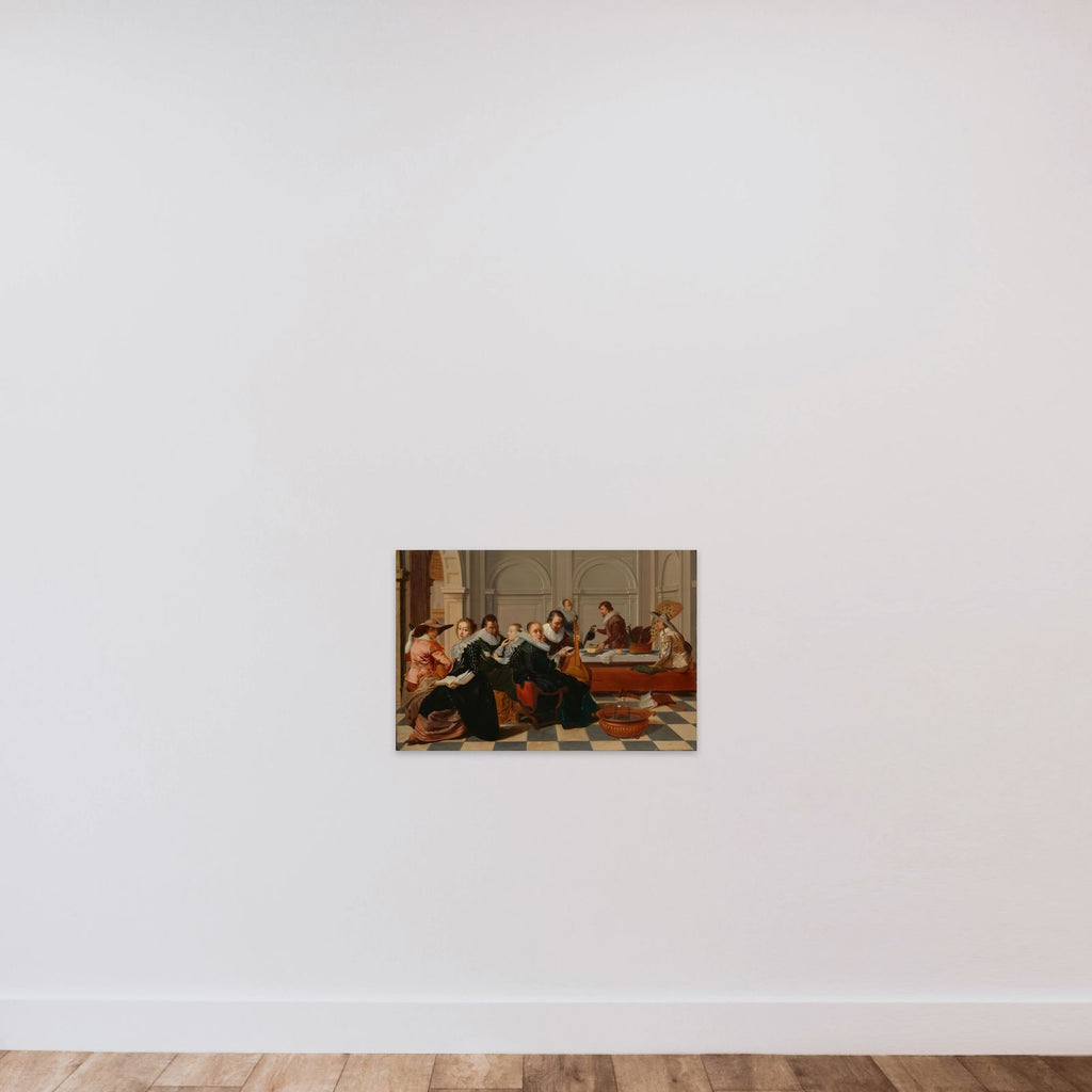 The Musical Gathering unframed — shown to scale