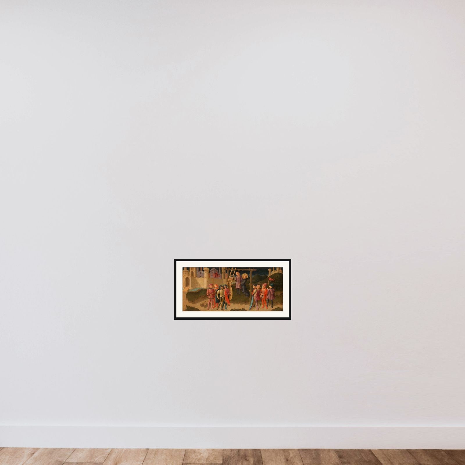 Saint Nicholas Saving a Hanged Man framed — shown to scale