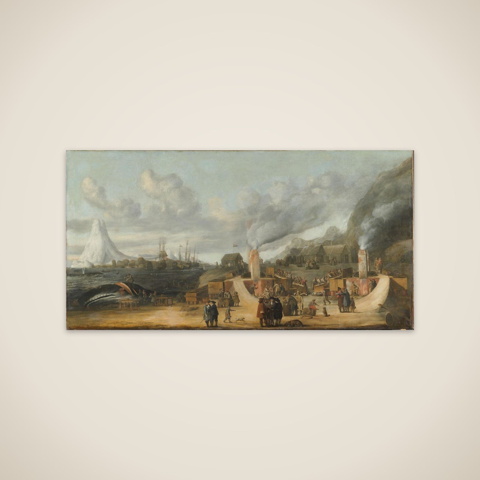 A Whale-Oil Factory of the Nordic or Greenland Company on Amsterdam Island at the north end of Spitzbergen (Svalbard) unframed print