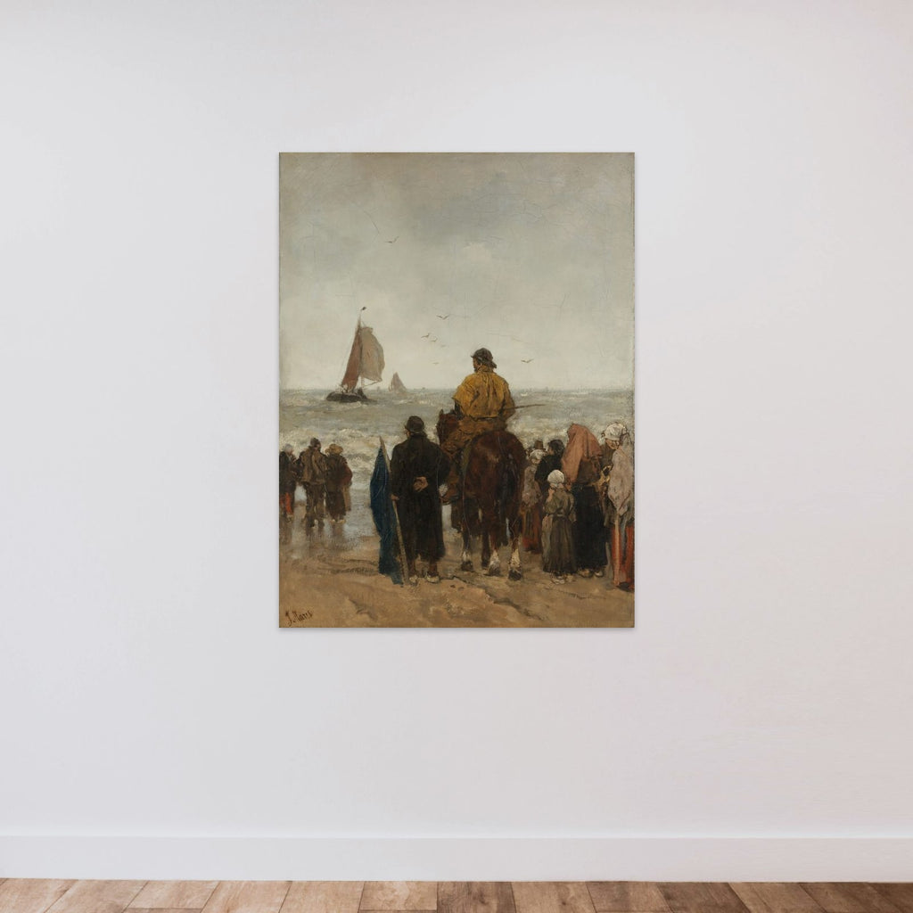 Arrival of the Boats unframed — shown to scale