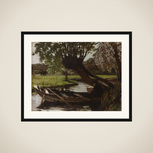 Boat with a Pollard Willow framed