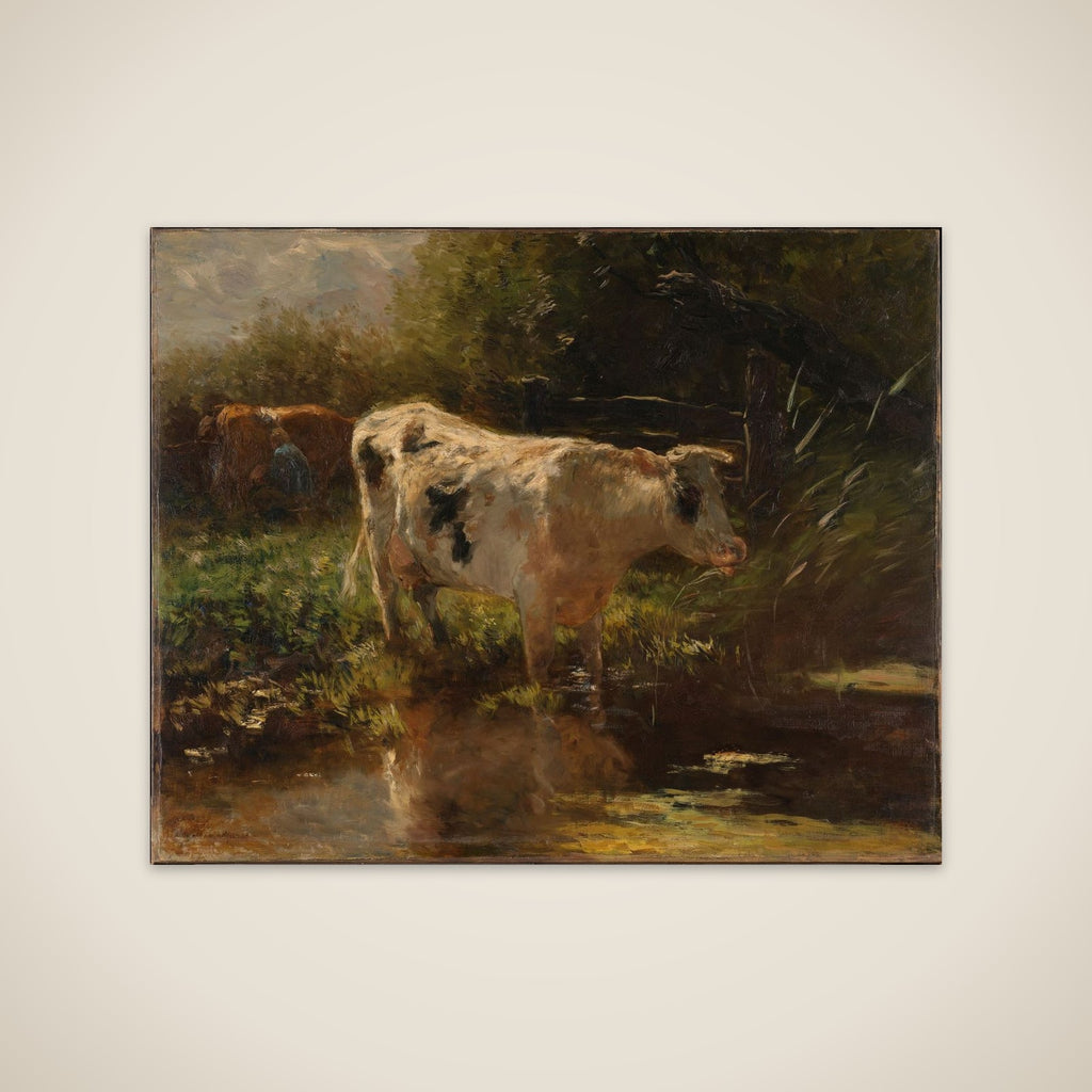 Cow beside a Ditch unframed print