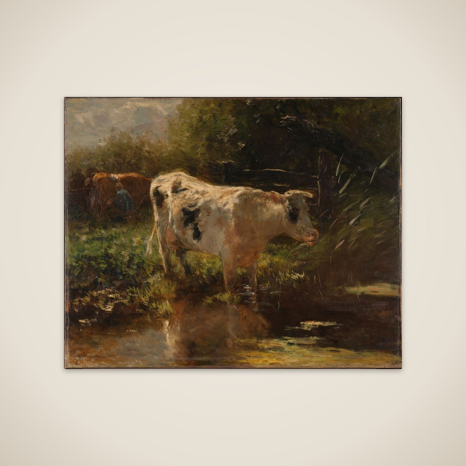 Cow beside a Ditch unframed print