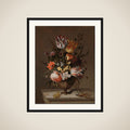 Still Life with a Vase of Flowers and a Dead Frog framed