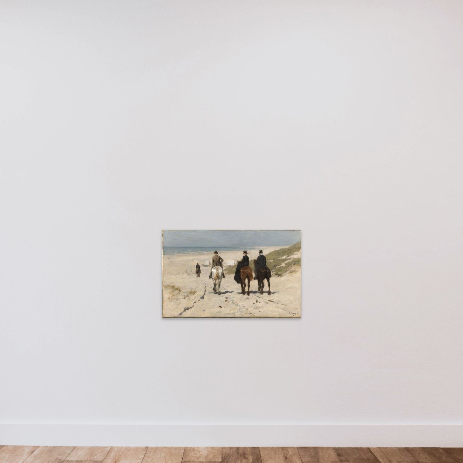 Morning Ride along the Beach unframed — shown to scale