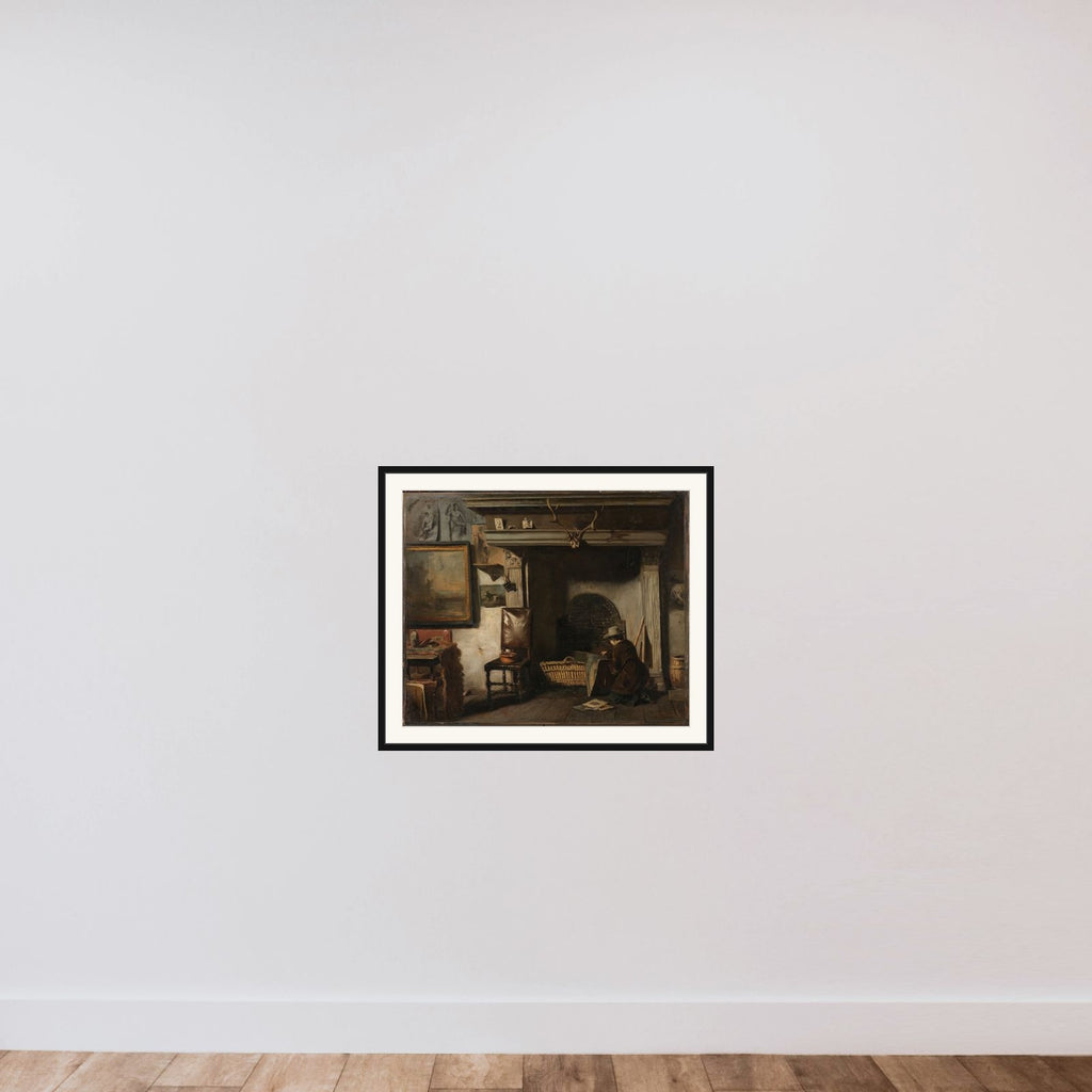 The Studio of the Haarlem Painter Pieter Frederik van Os framed — shown to scale