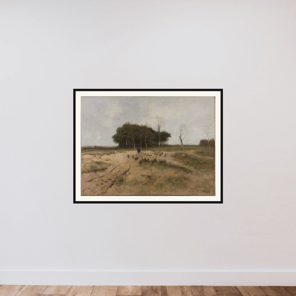On the Heath near Laren framed — shown to scale