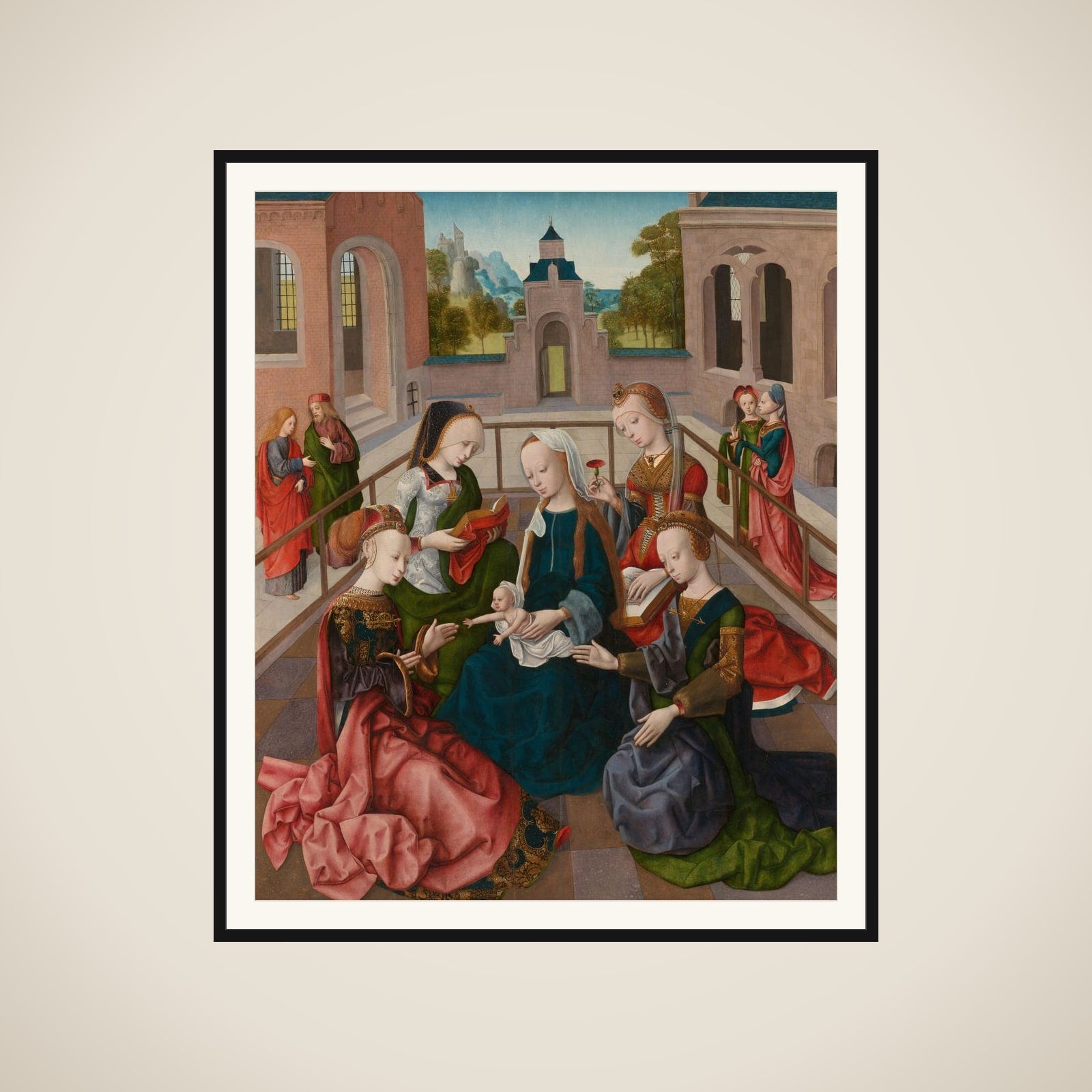 The Virgin and Child with Four Holy Virgins framed