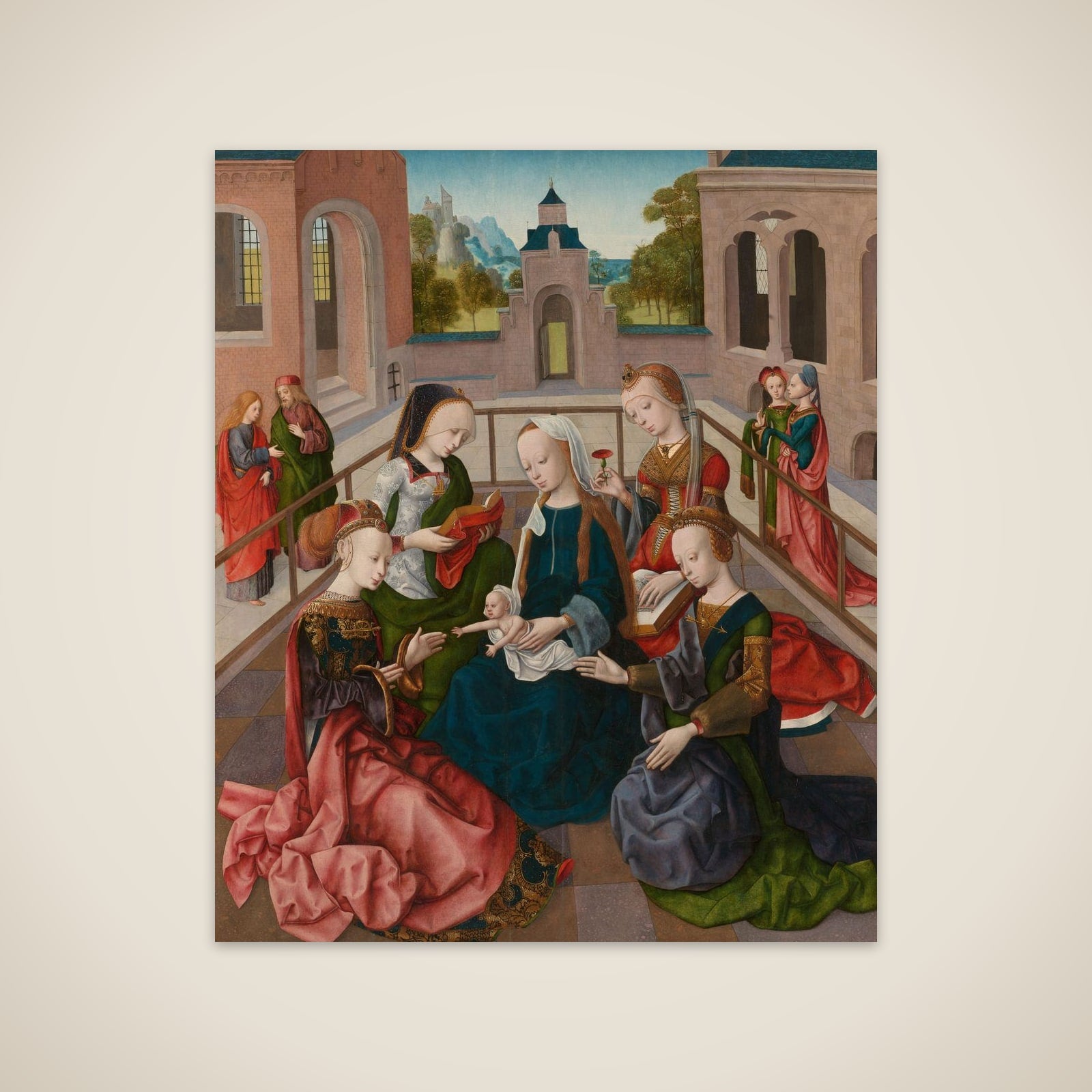 The Virgin and Child with Four Holy Virgins unframed print