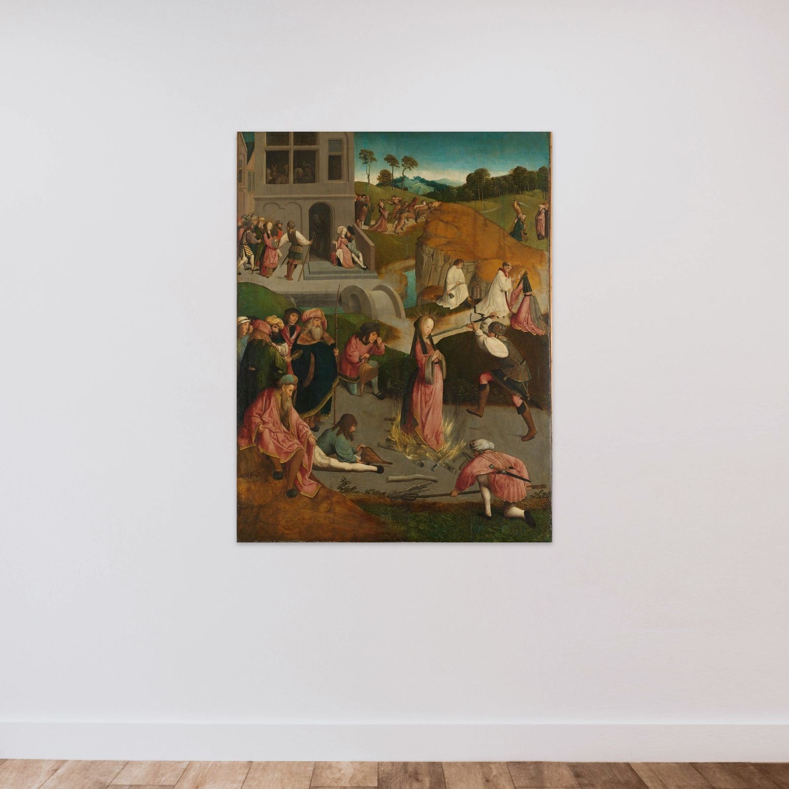 The Martyrdom of Saint Lucy unframed — shown to scale