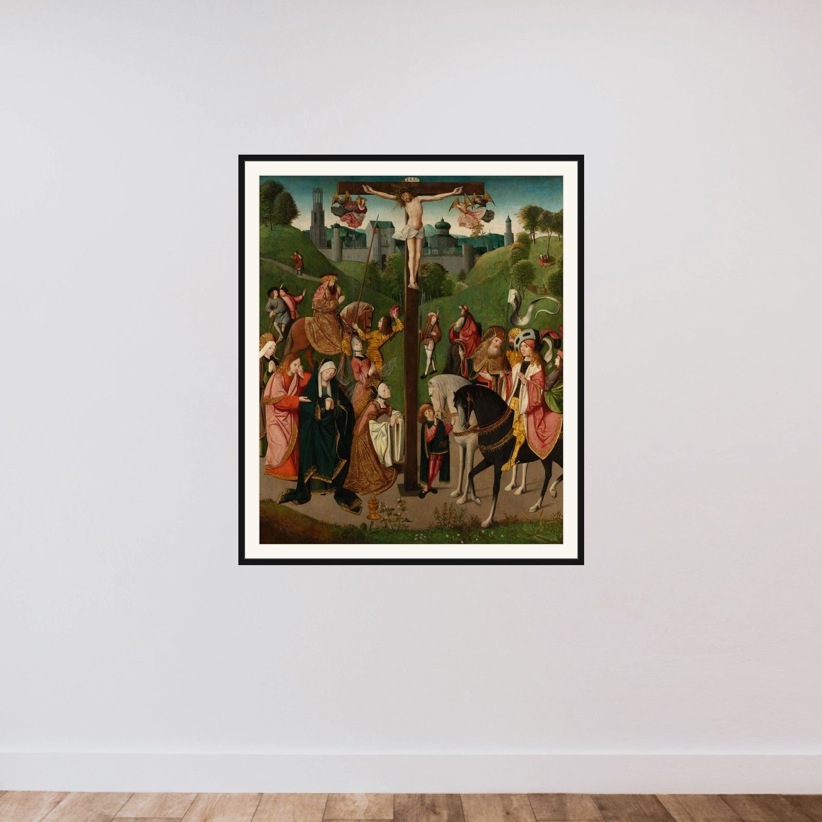 Christ on the Cross framed — shown to scale